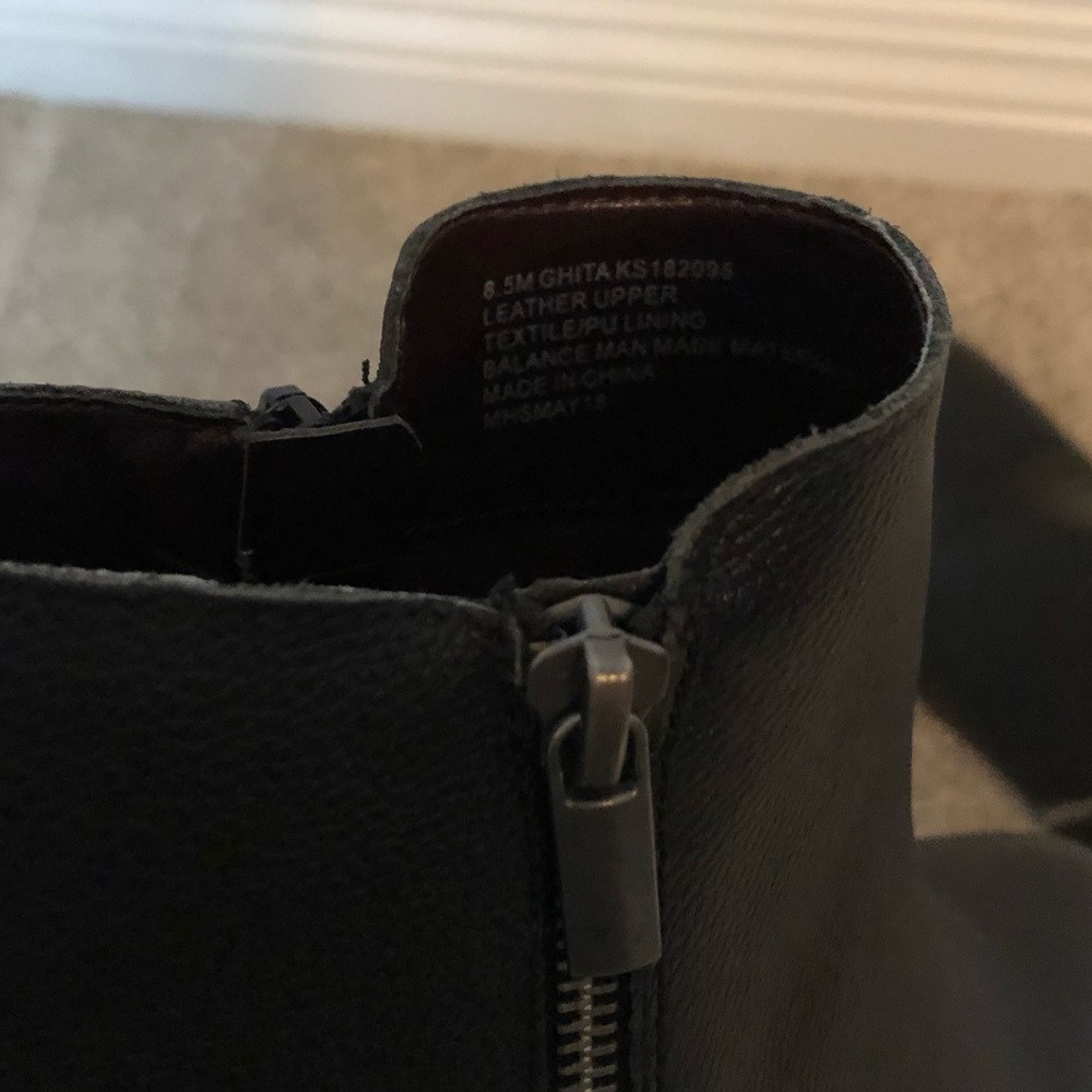 Kensie Black Leather Ankle Boots - Picture 7 of 7